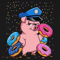 Pig Cop Funny Police Officer Doughnut Toddler T-Shirt thumb 4