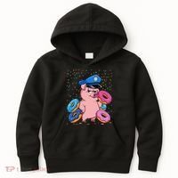 Pig Cop Funny Police Officer Doughnut Kids Hoodie thumb 0