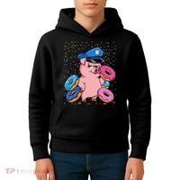 Pig Cop Funny Police Officer Doughnut Kids Hoodie thumb 4