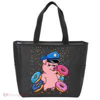 Pig Cop Funny Police Officer Doughnut Tote Bag thumb 0