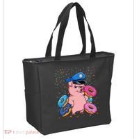 Pig Cop Funny Police Officer Doughnut Tote Bag thumb 2