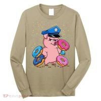 Pig Cop Funny Police Officer Doughnut Long Sleeve Shirt thumb 0