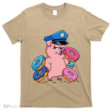 Pig Cop Funny Police Officer Doughnut T-Shirt