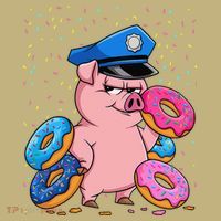 Pig Cop Funny Police Officer Doughnut Mousepad thumb 1