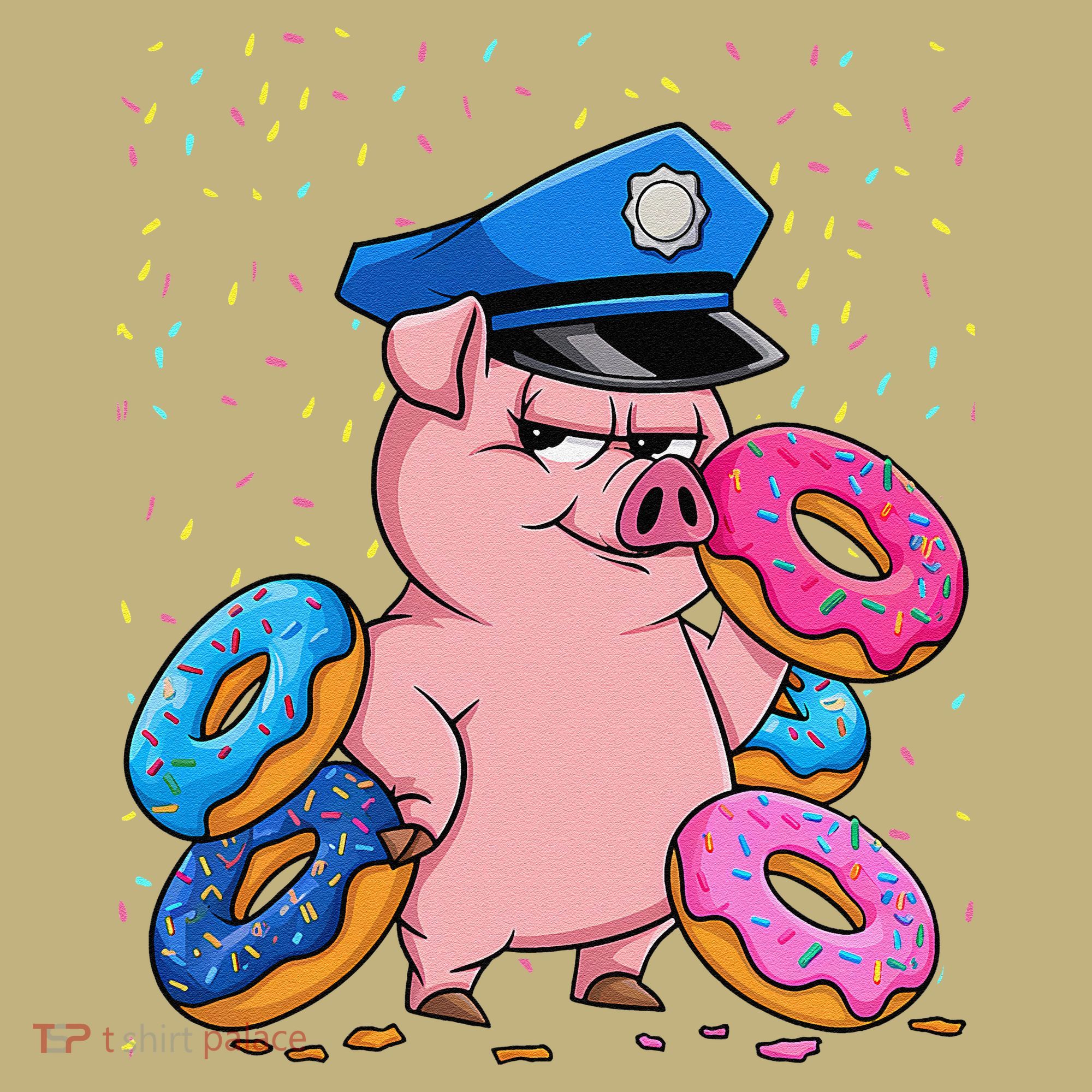 Pig Cop Funny Police Officer Doughnut Mousepad