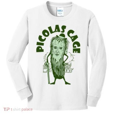Picolas Cage Funny Cute Kids Long Sleeve Shirt