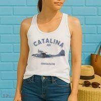 Pby Catalina Flying Boat Seaplane Airplane American Ww2 Women's Tank Top thumb 2