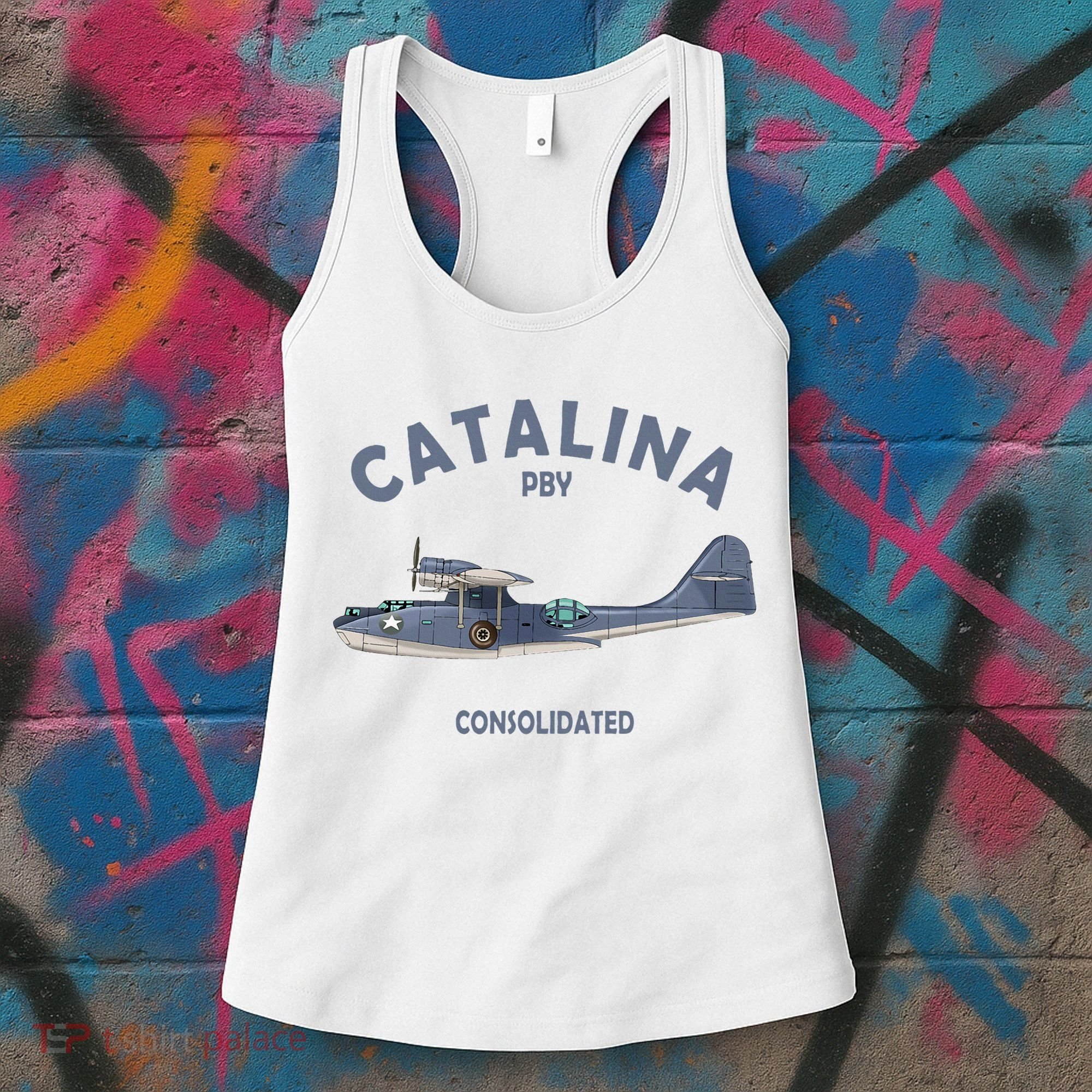 Pby Catalina Flying Boat Seaplane Airplane American Ww2 Women's Tank Top