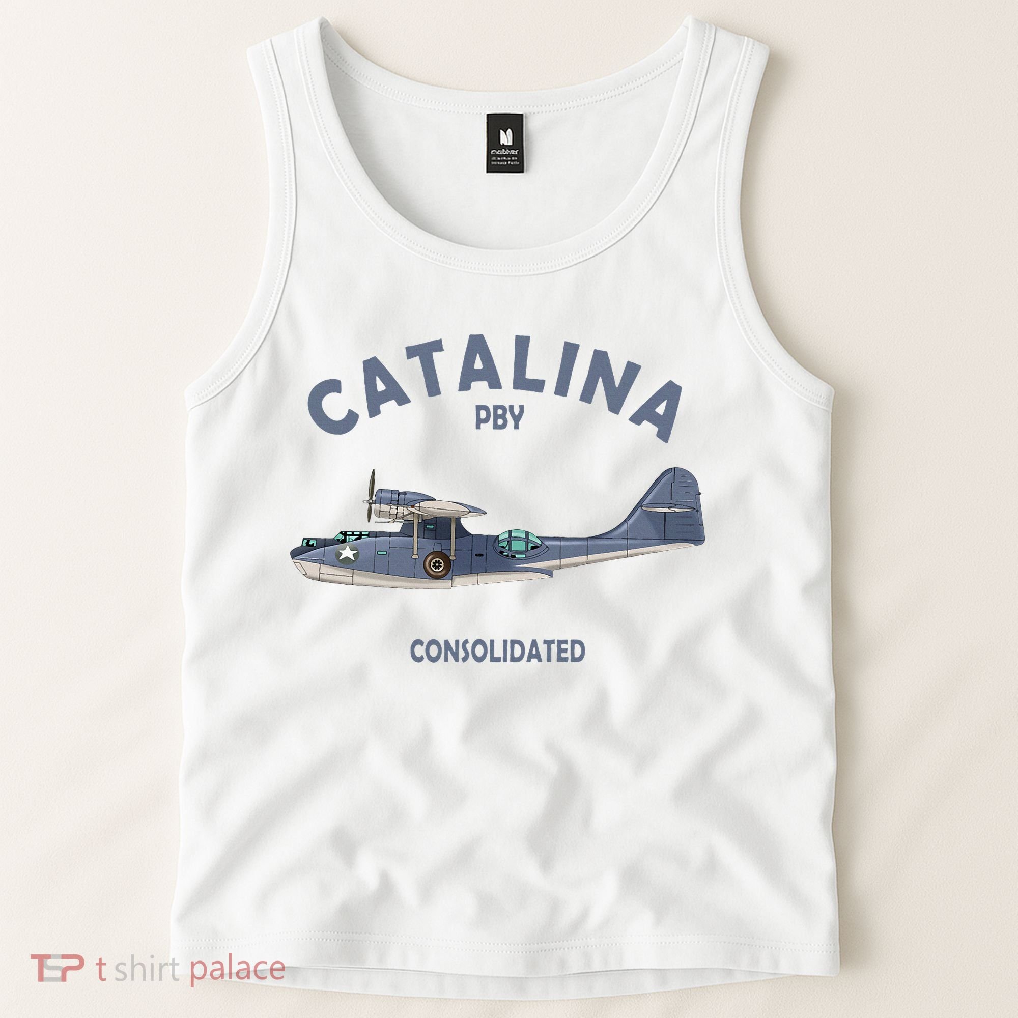 Pby Catalina Flying Boat Seaplane Airplane American Ww2 Tank Top