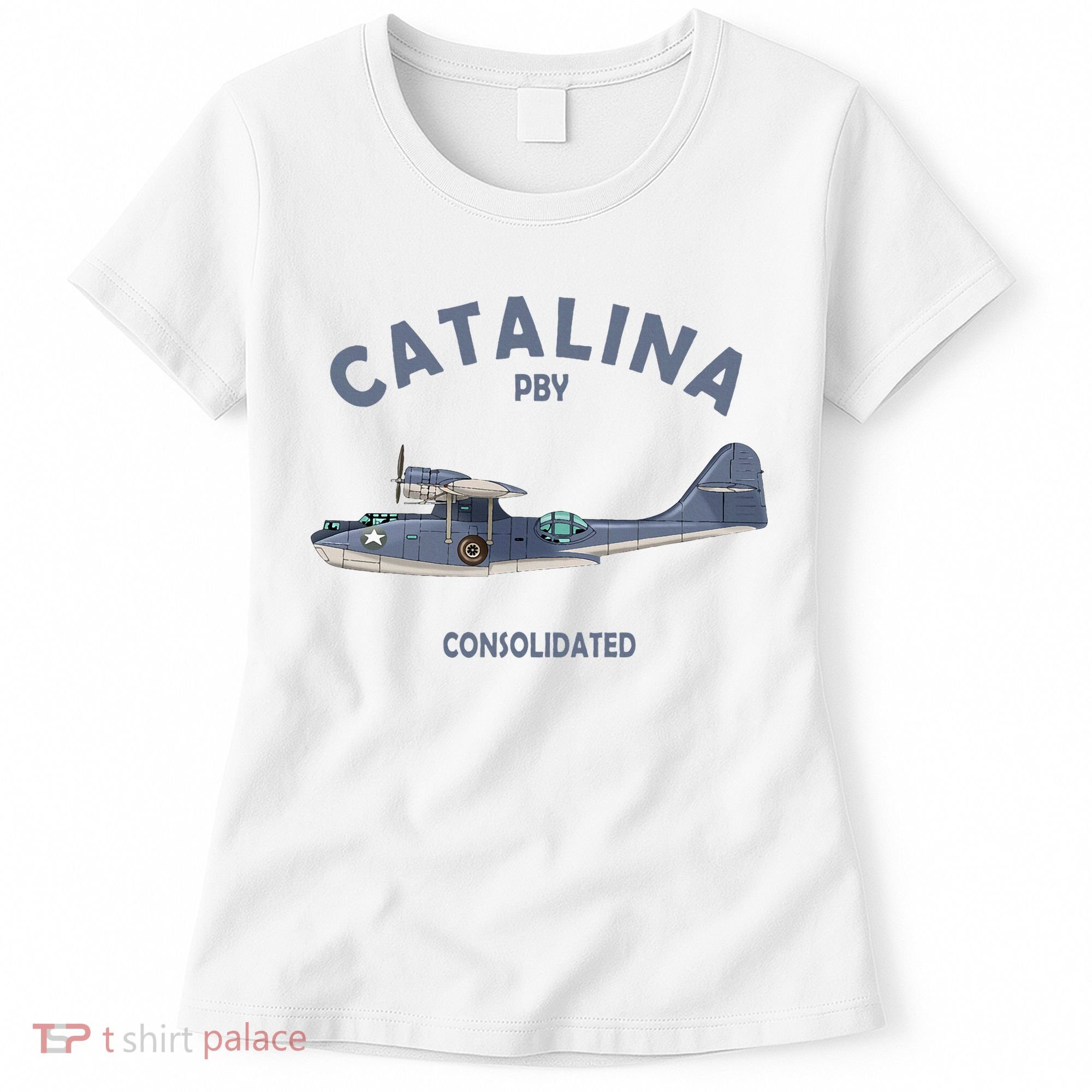 Pby Catalina Flying Boat Seaplane Airplane American Ww2 Women's T-Shirt