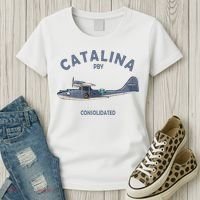 Pby Catalina Flying Boat Seaplane Airplane American Ww2 Women's T-Shirt thumb 3
