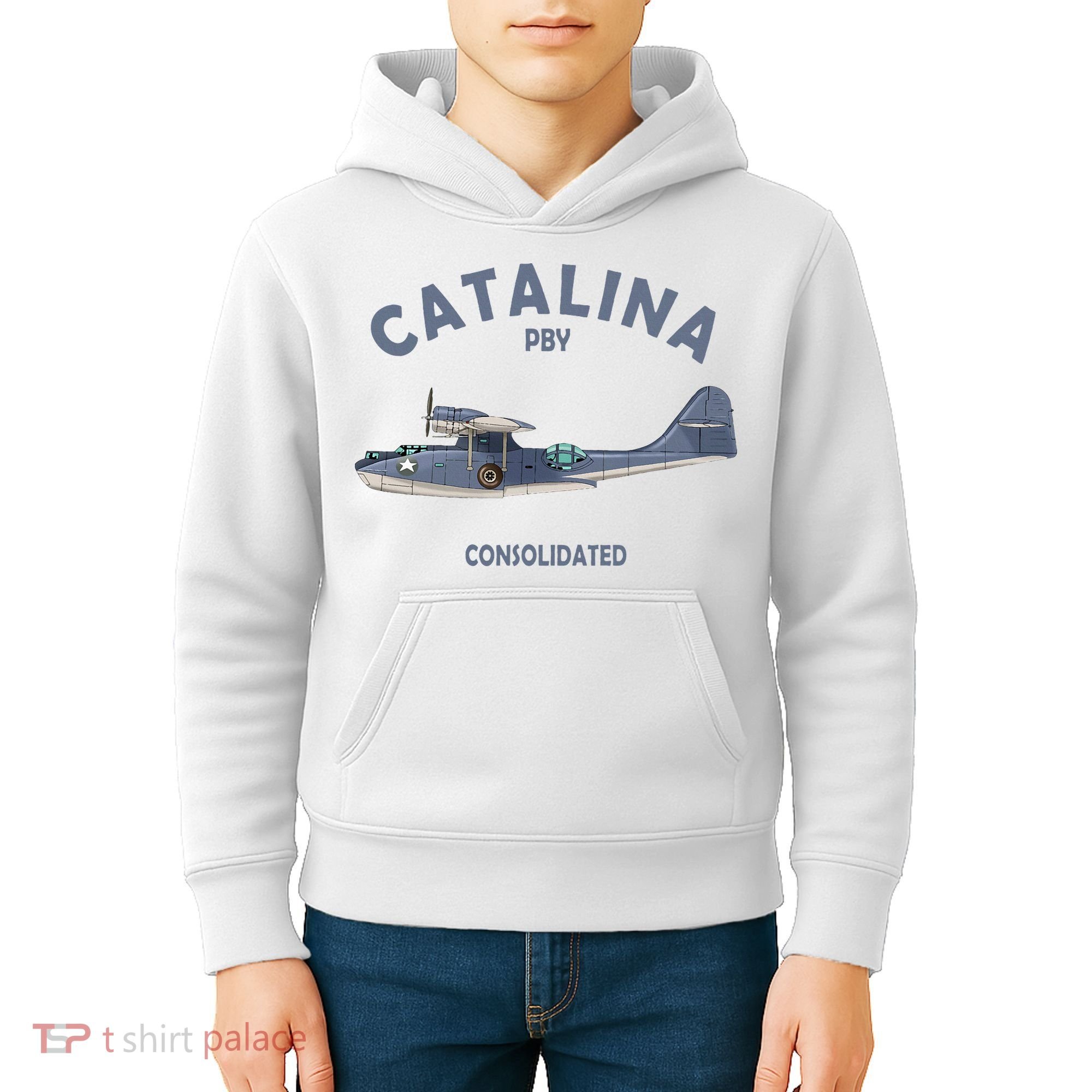 Pby Catalina Flying Boat Seaplane Airplane American Ww2 Kids Hoodie
