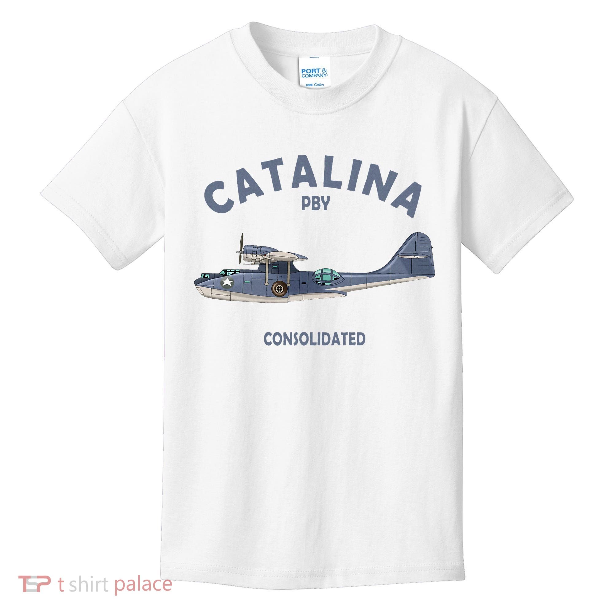 Pby Catalina Flying Boat Seaplane Airplane American Ww2 Kids T-Shirt