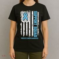 Prostate Cancer Flag Support Squad Prostate Cancer Awareness T-Shirt thumb 4