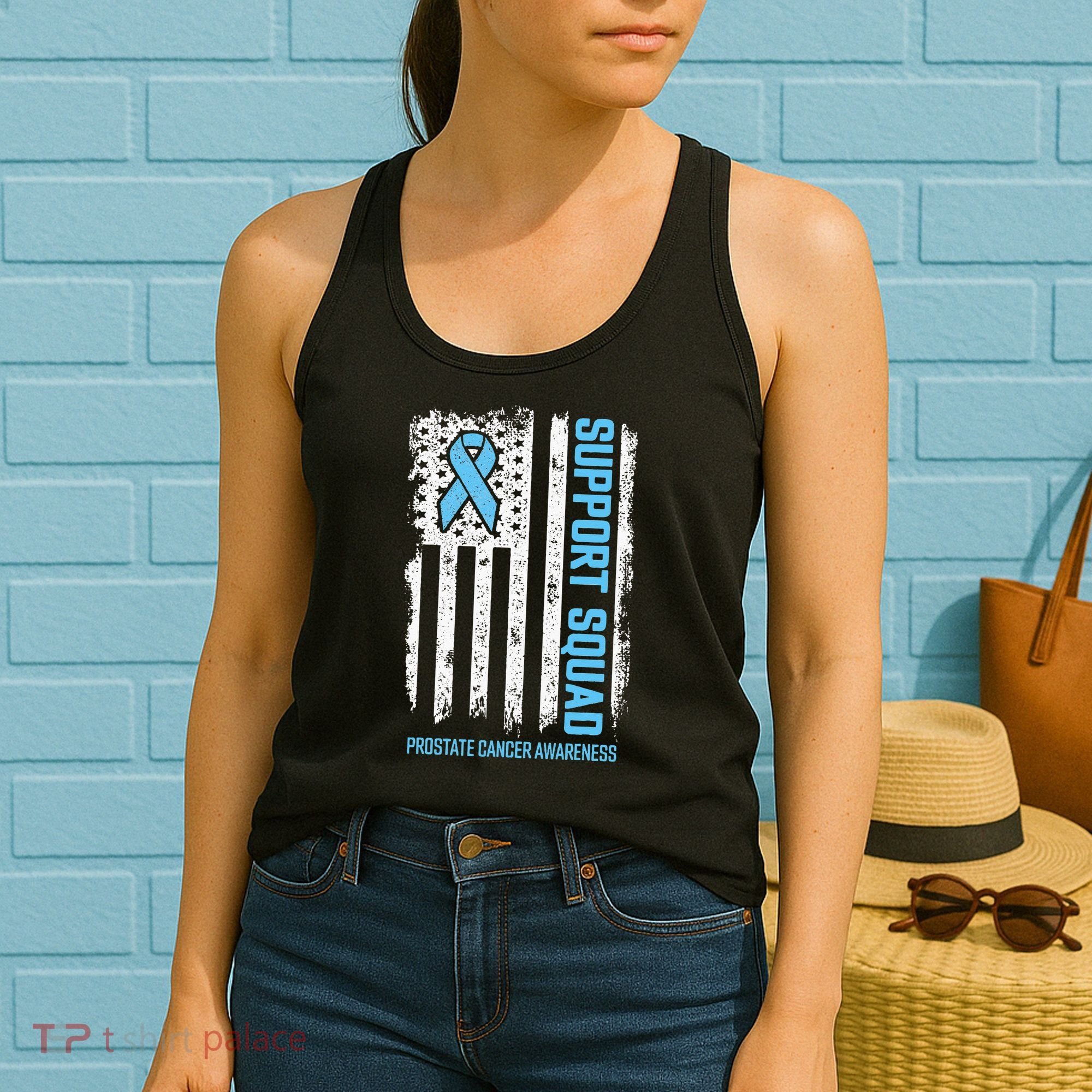 Prostate Cancer Flag Support Squad Prostate Cancer Awareness Women's Tank Top