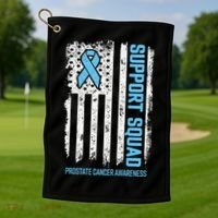 Prostate Cancer Flag Support Squad Prostate Cancer Awareness Golf Towel thumb 1