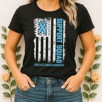 Prostate Cancer Flag Support Squad Prostate Cancer Awareness Women's T-Shirt thumb 2