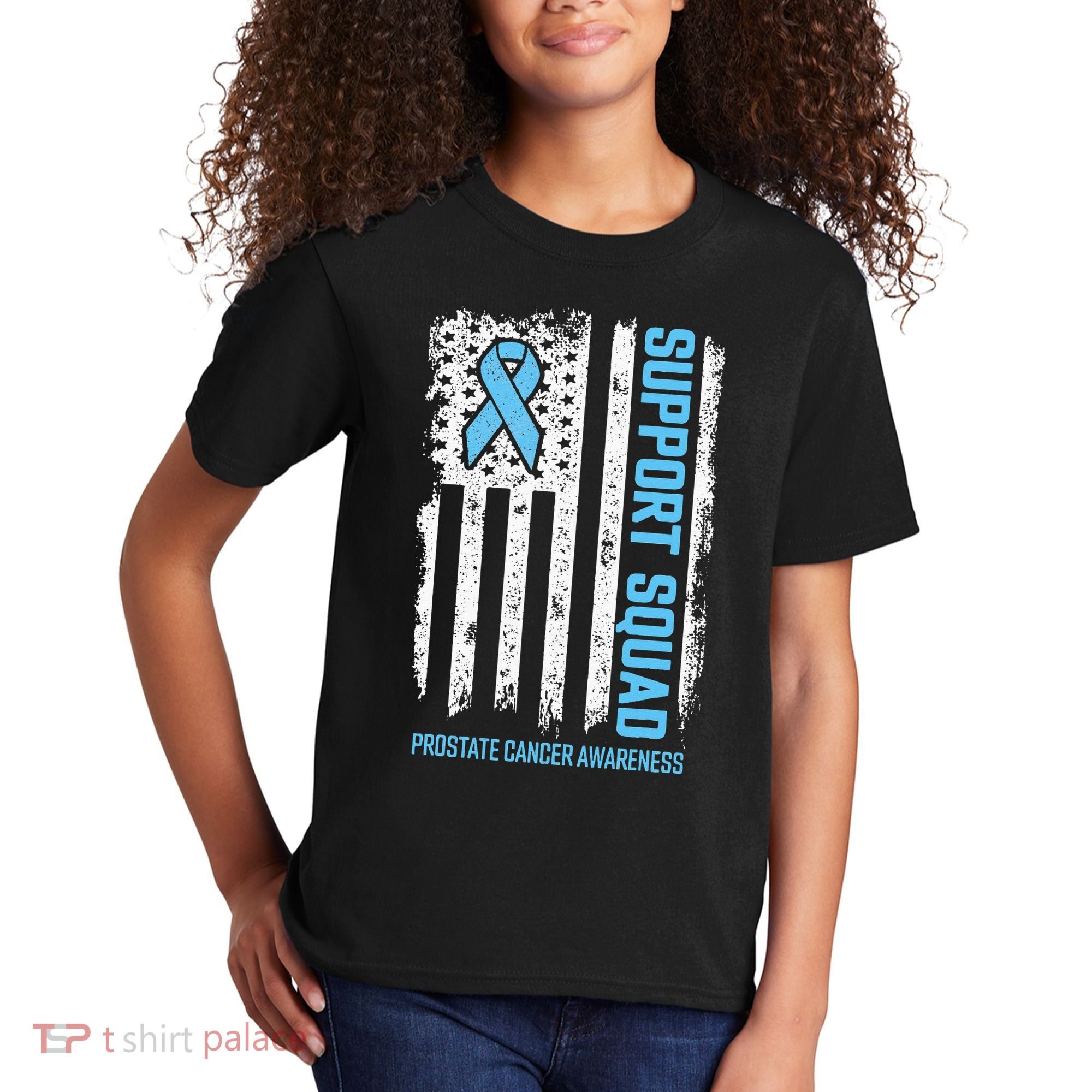 Prostate Cancer Flag Support Squad Prostate Cancer Awareness Kids T-Shirt