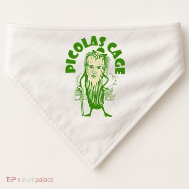 Picolas Cage Funny celebs Meme Cucumber Pickle Cute USA-Made Doggie Bandana