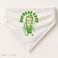 Picolas Cage Funny celebs Meme Cucumber Pickle Cute USA-Made Doggie Bandana thumb 0