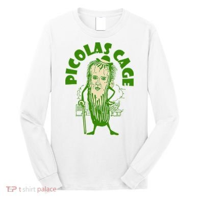 Picolas Cage Funny celebs Meme Cucumber Pickle Cute Long Sleeve Shirt