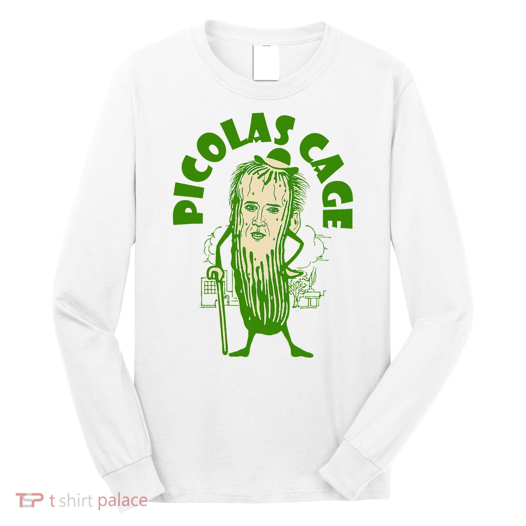 Picolas Cage Funny celebs Meme Cucumber Pickle Cute Long Sleeve Shirt