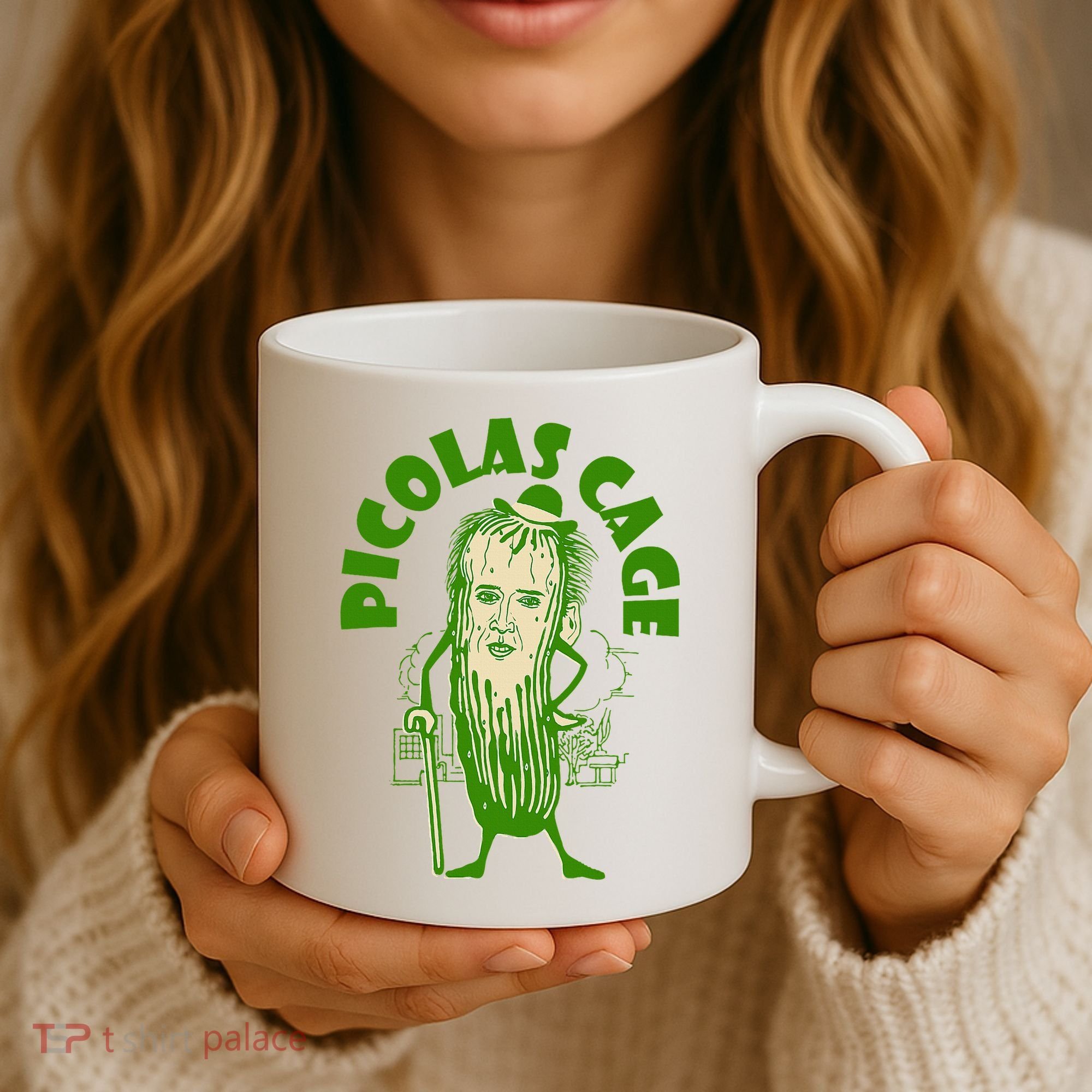 Picolas Cage Funny celebs Meme Cucumber Pickle Cute Coffee Mug