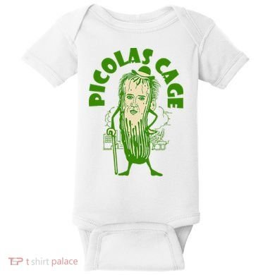 Picolas Cage Funny celebs Meme Cucumber Pickle Cute Baby Bodysuit
