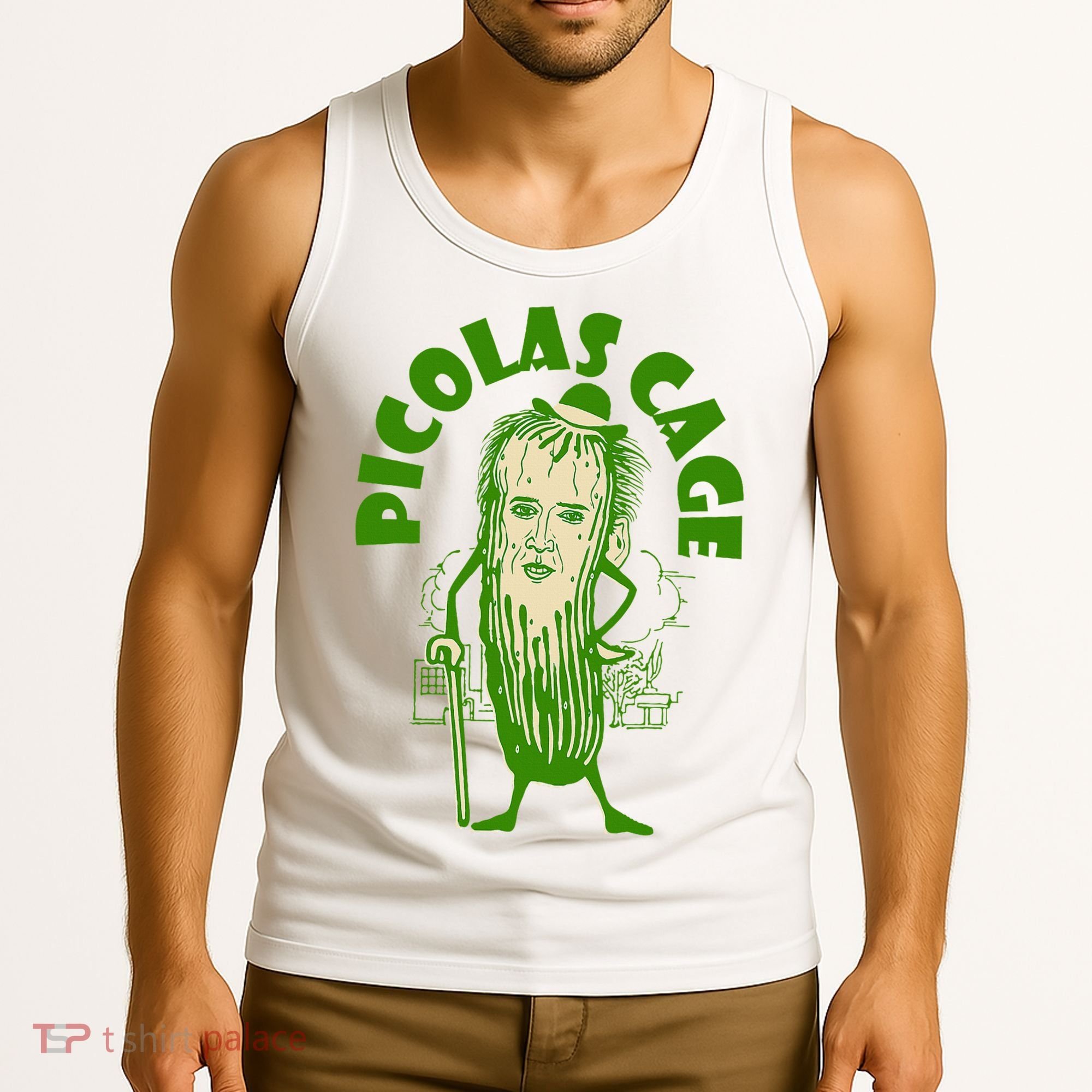 Picolas Cage Funny celebs Meme Cucumber Pickle Cute Tank Top