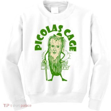 Picolas Cage Funny celebs Meme Cucumber Pickle Cute Kids Sweatshirt