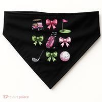 Preppy Coquette Golf For Women USA-Made Doggie Bandana thumb 0
