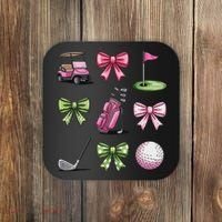 Preppy Coquette Golf For Women Coaster thumb 0
