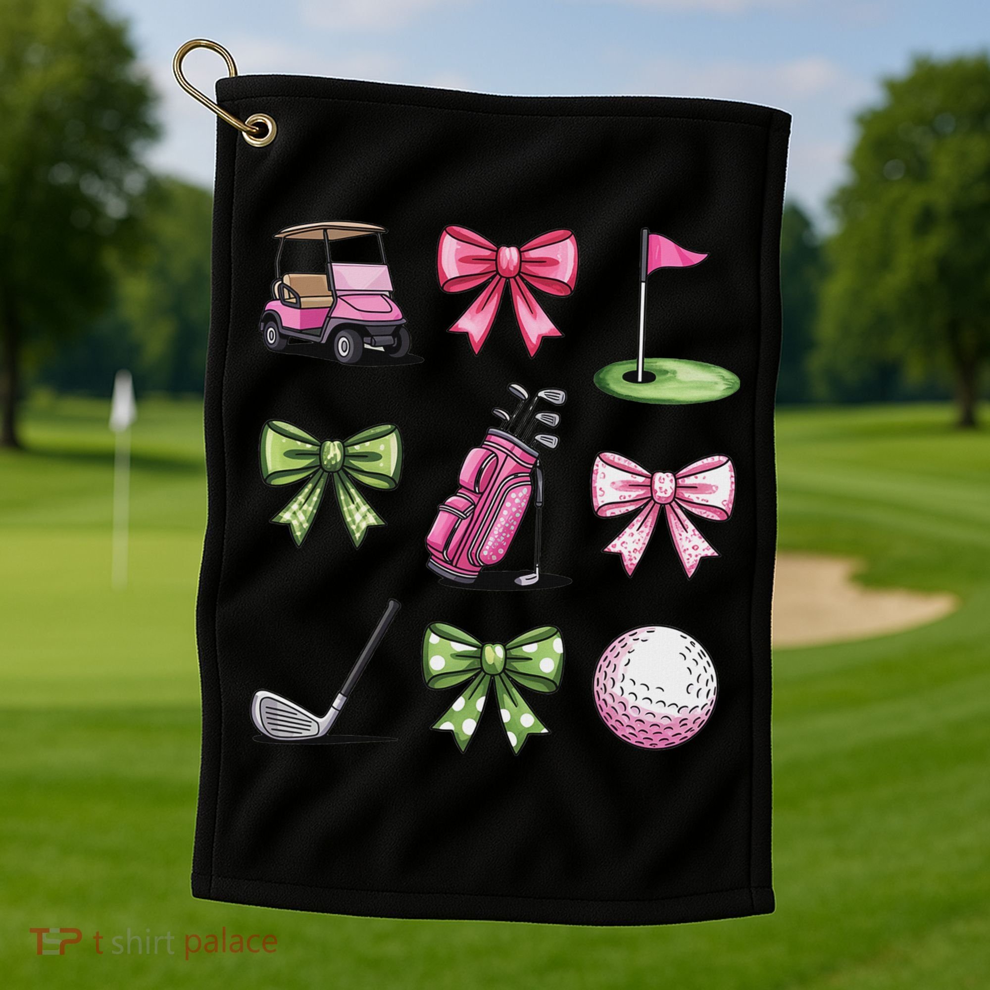 Preppy Coquette Golf For Women Golf Towel