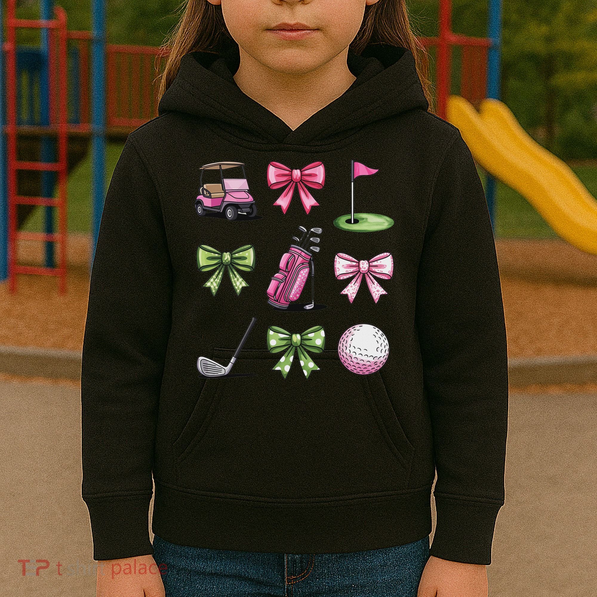 Preppy Coquette Golf For Women Kids Hoodie