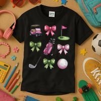 Preppy Coquette Golf For Women Kids T-Shirt thumb 3