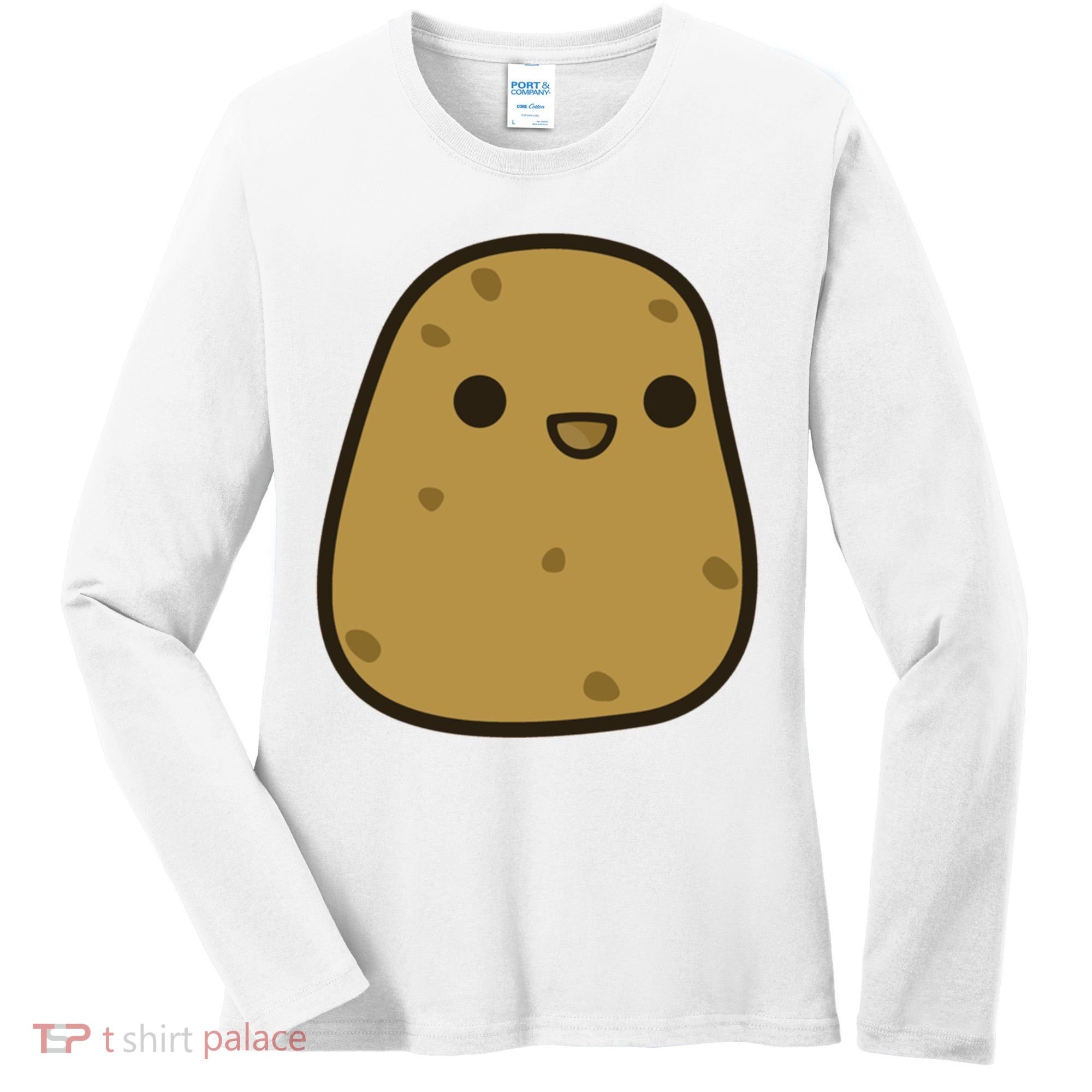 Potato Cool Gift Cute Food Graphic Funny Gift For Potato Lovers Women's Long Sleeve Shirt