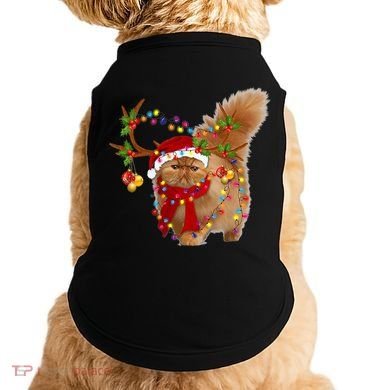 Persian Cat Gorgeous Reindeer Christmas Tree Light Xmas Doggie Tank