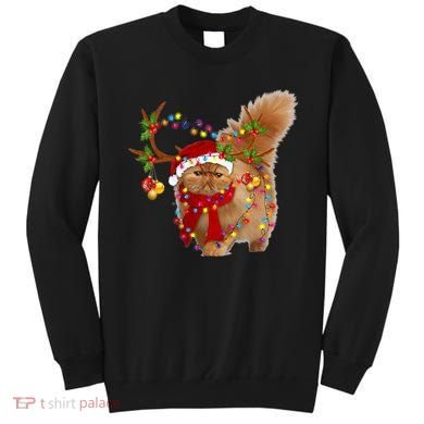 Persian Cat Gorgeous Reindeer Christmas Tree Light Xmas Sweatshirt