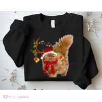 Persian Cat Gorgeous Reindeer Christmas Tree Light Xmas Sweatshirt thumb 2