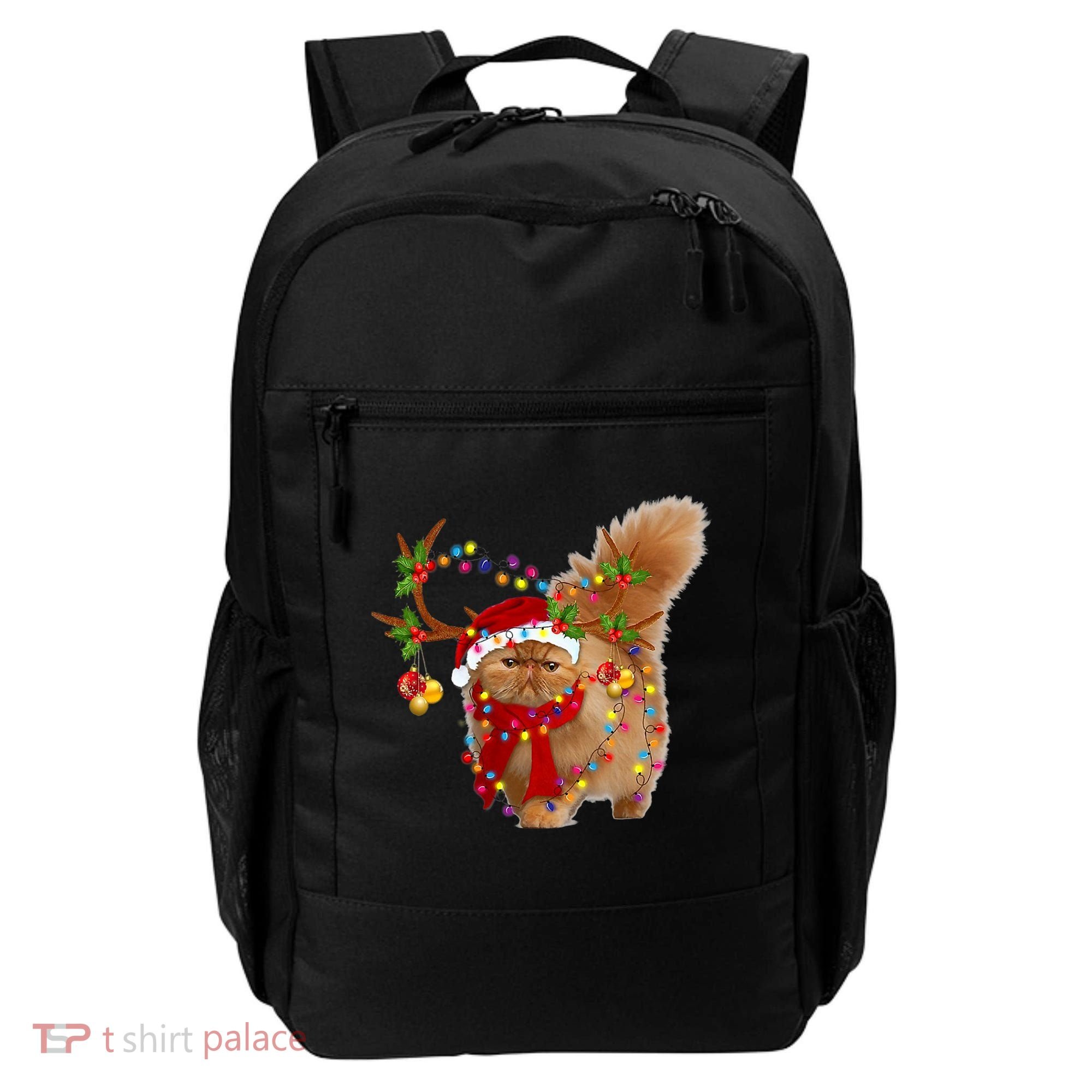Persian Cat Gorgeous Reindeer Christmas Tree Light Xmas Backpack