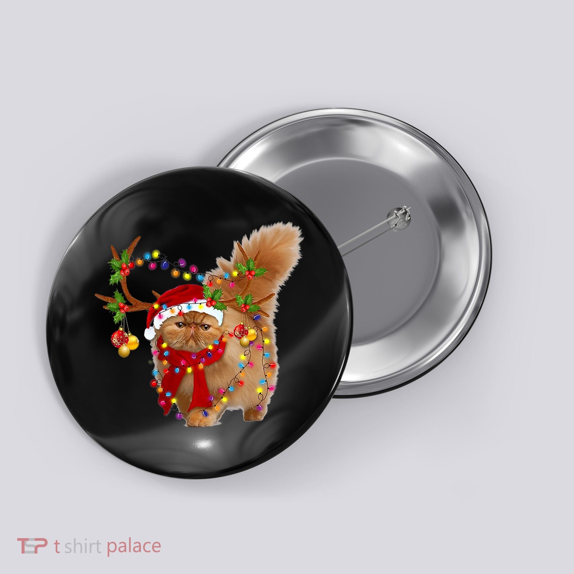 Persian Cat Gorgeous Reindeer Christmas Tree Light Xmas Button