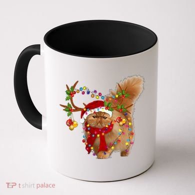 Persian Cat Gorgeous Reindeer Christmas Tree Light Xmas Coffee Mug