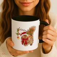 Persian Cat Gorgeous Reindeer Christmas Tree Light Xmas Coffee Mug thumb 3