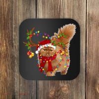 Persian Cat Gorgeous Reindeer Christmas Tree Light Xmas Coaster thumb 0