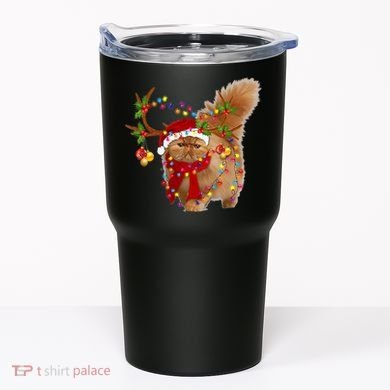 Persian Cat Gorgeous Reindeer Christmas Tree Light Xmas Tumbler