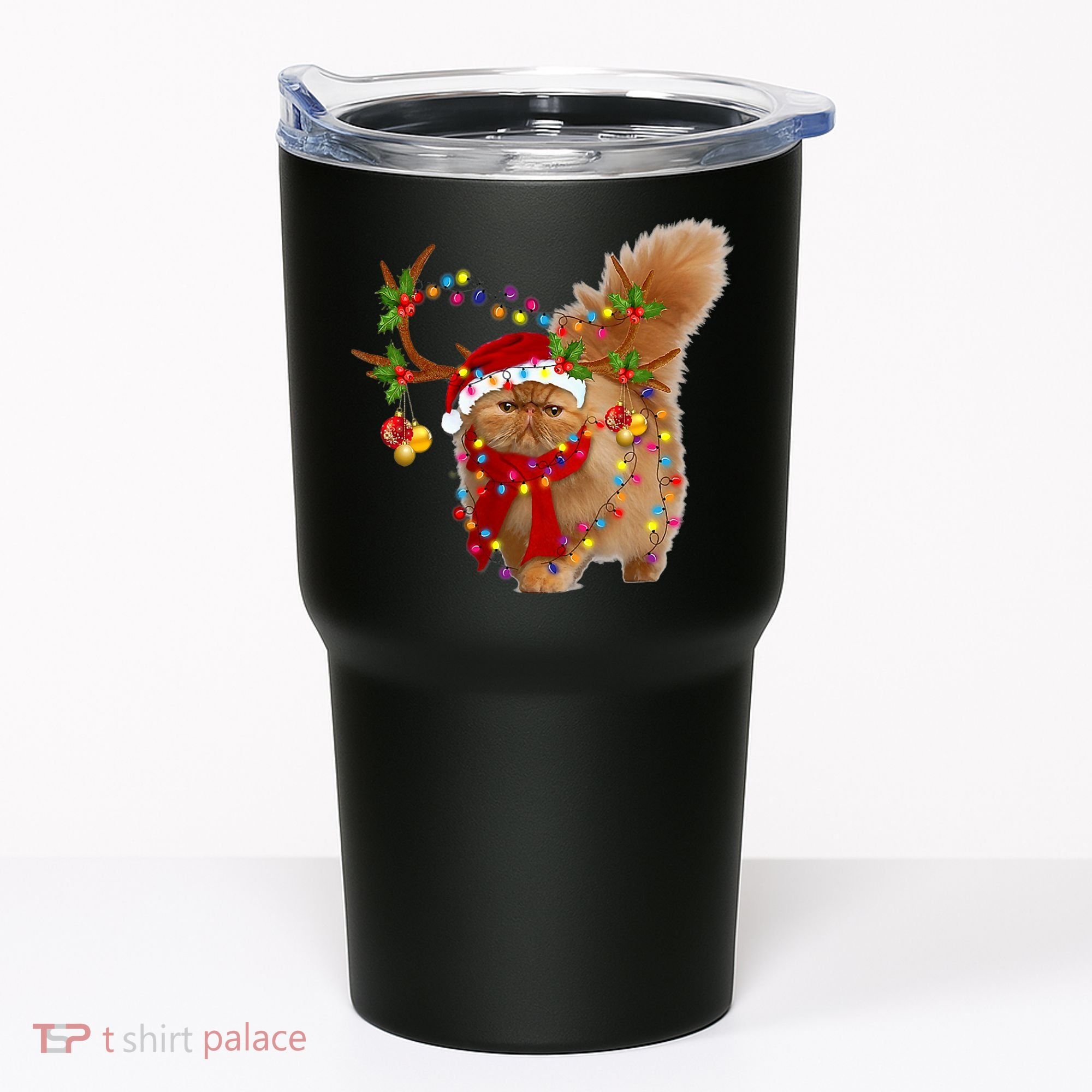 Persian Cat Gorgeous Reindeer Christmas Tree Light Xmas Tumbler