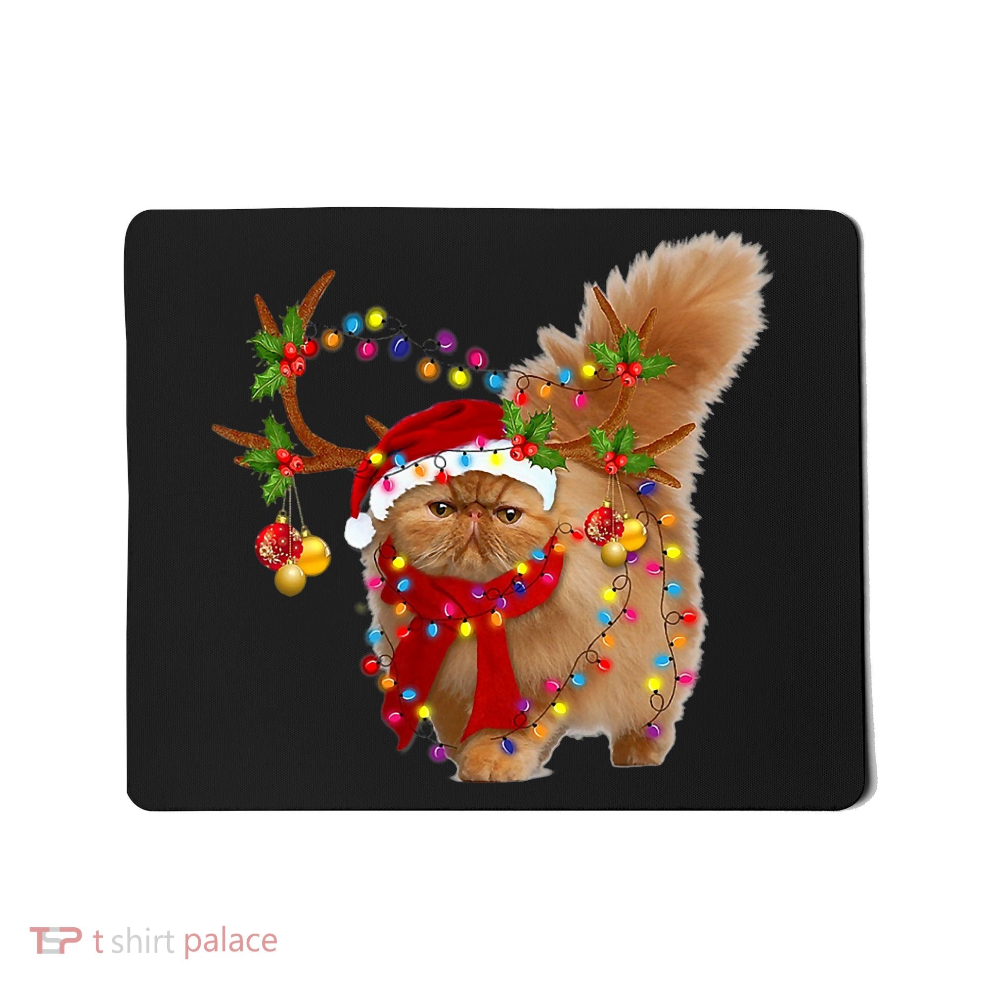 Persian Cat Gorgeous Reindeer Christmas Tree Light Xmas Mousepad