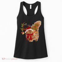 Persian Cat Gorgeous Reindeer Christmas Tree Light Xmas Women's Tank Top thumb 0