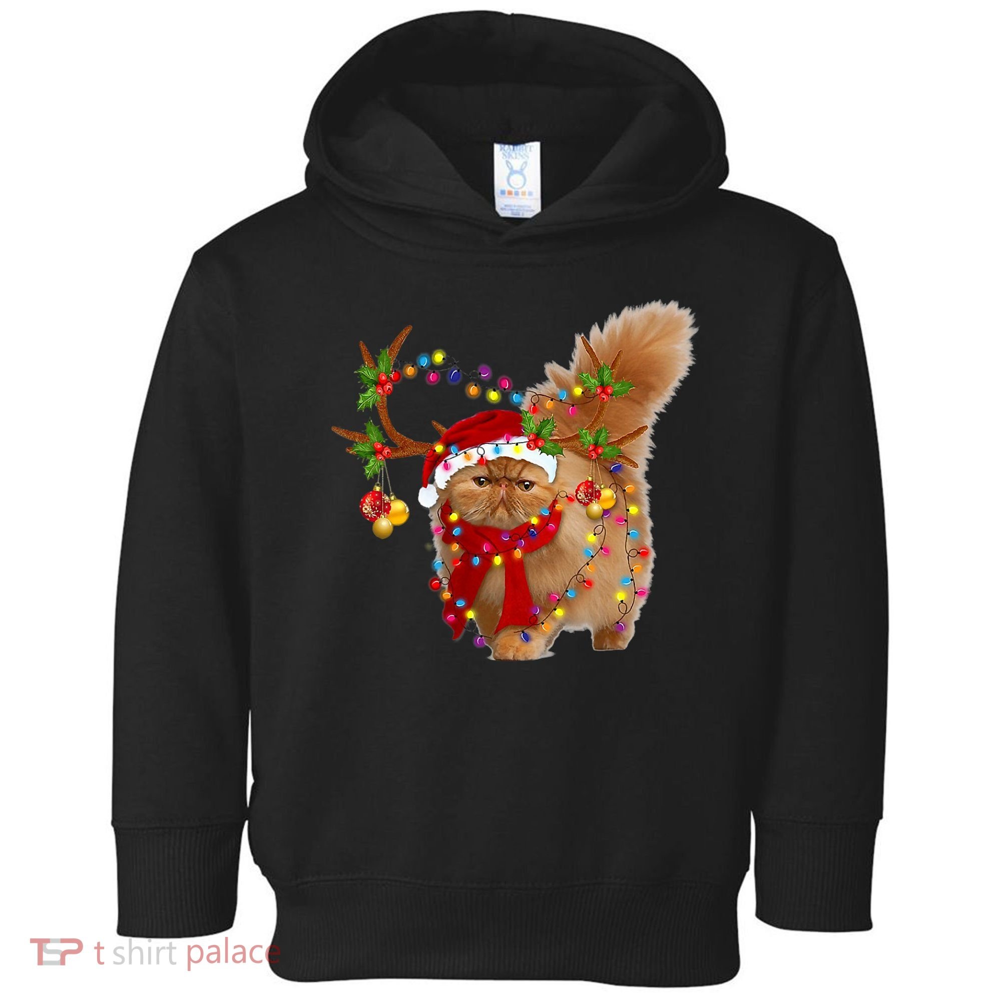 Persian Cat Gorgeous Reindeer Christmas Tree Light Xmas Toddler Hoodie