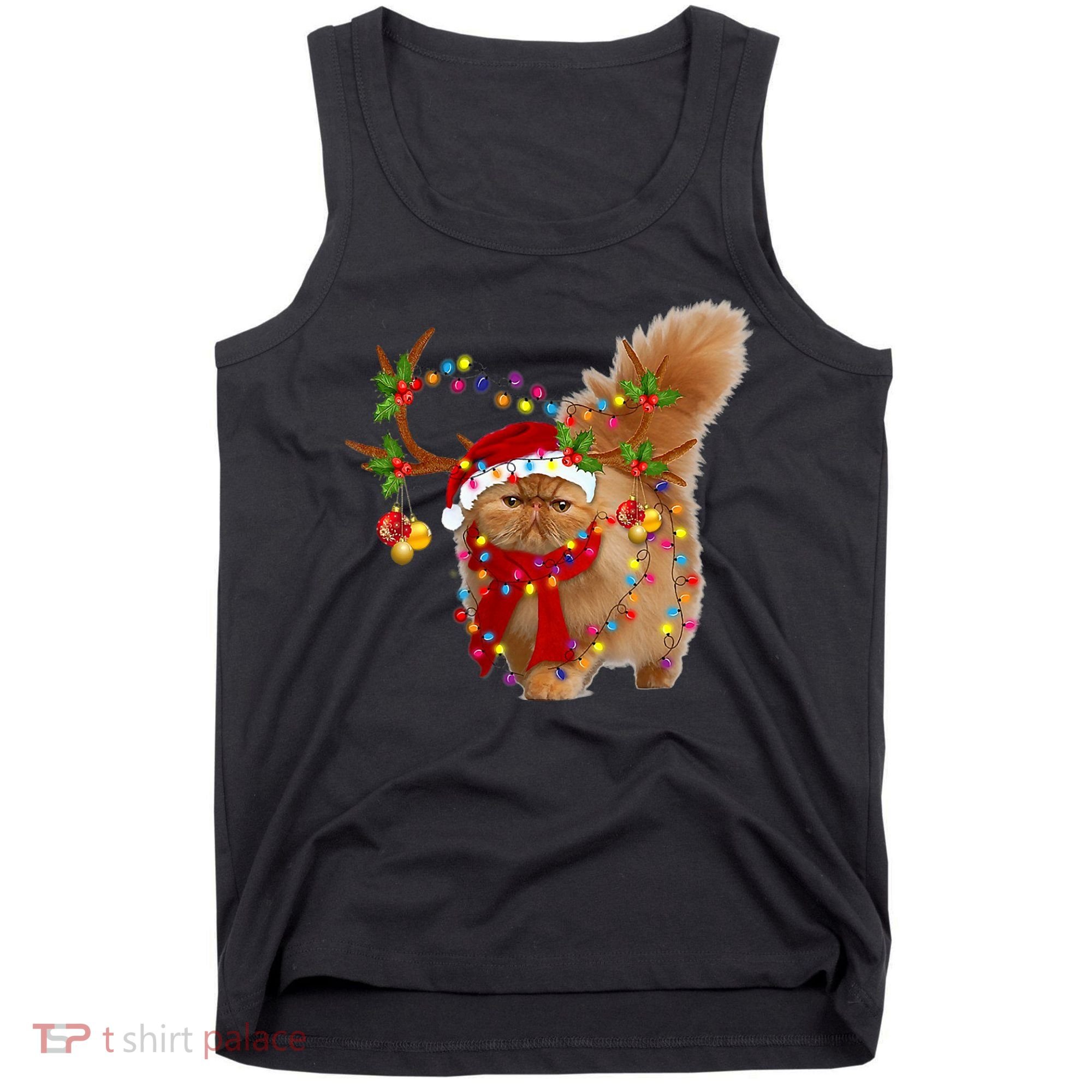 Persian Cat Gorgeous Reindeer Christmas Tree Light Xmas Tank Top